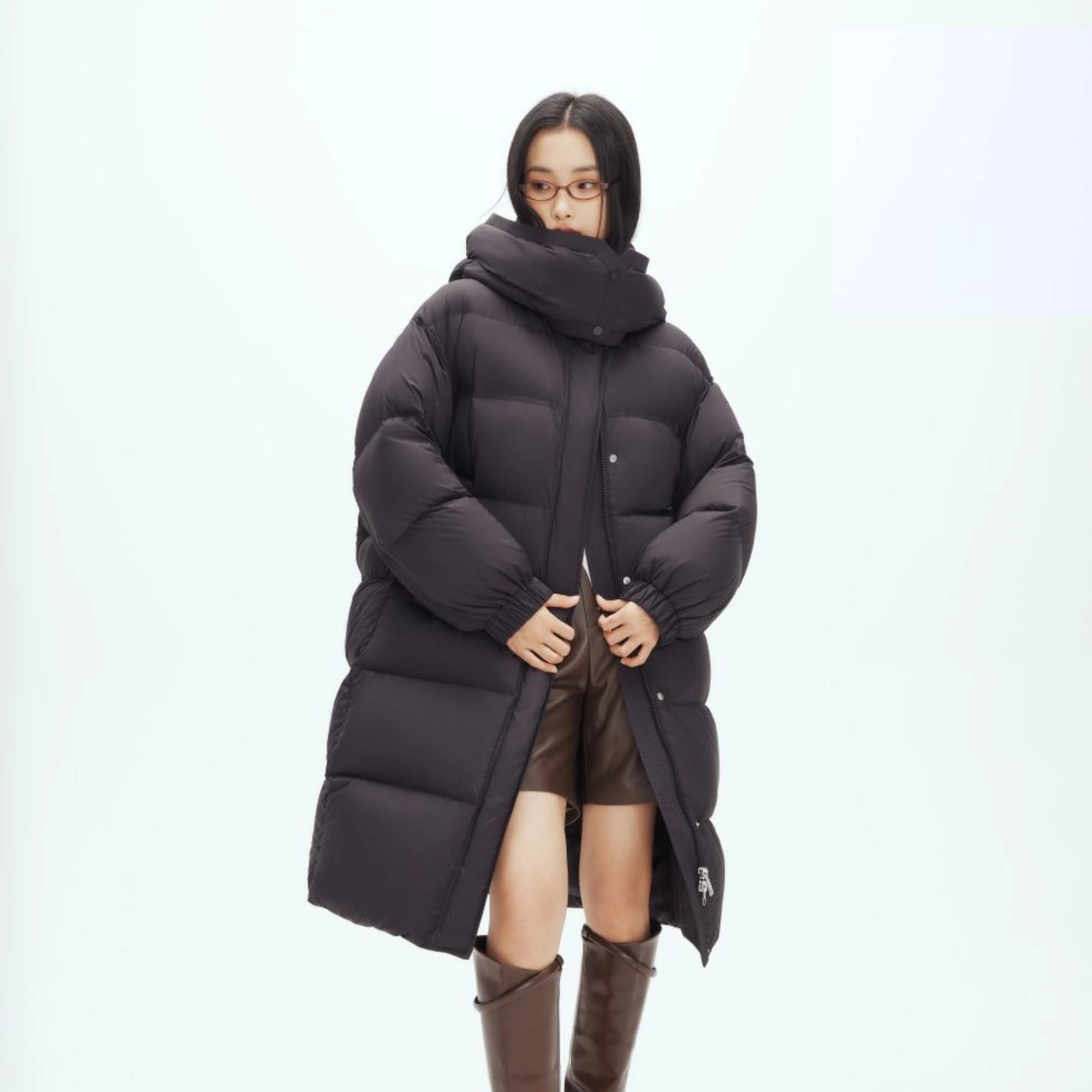 时尚设计感韩版长款羽绒服
