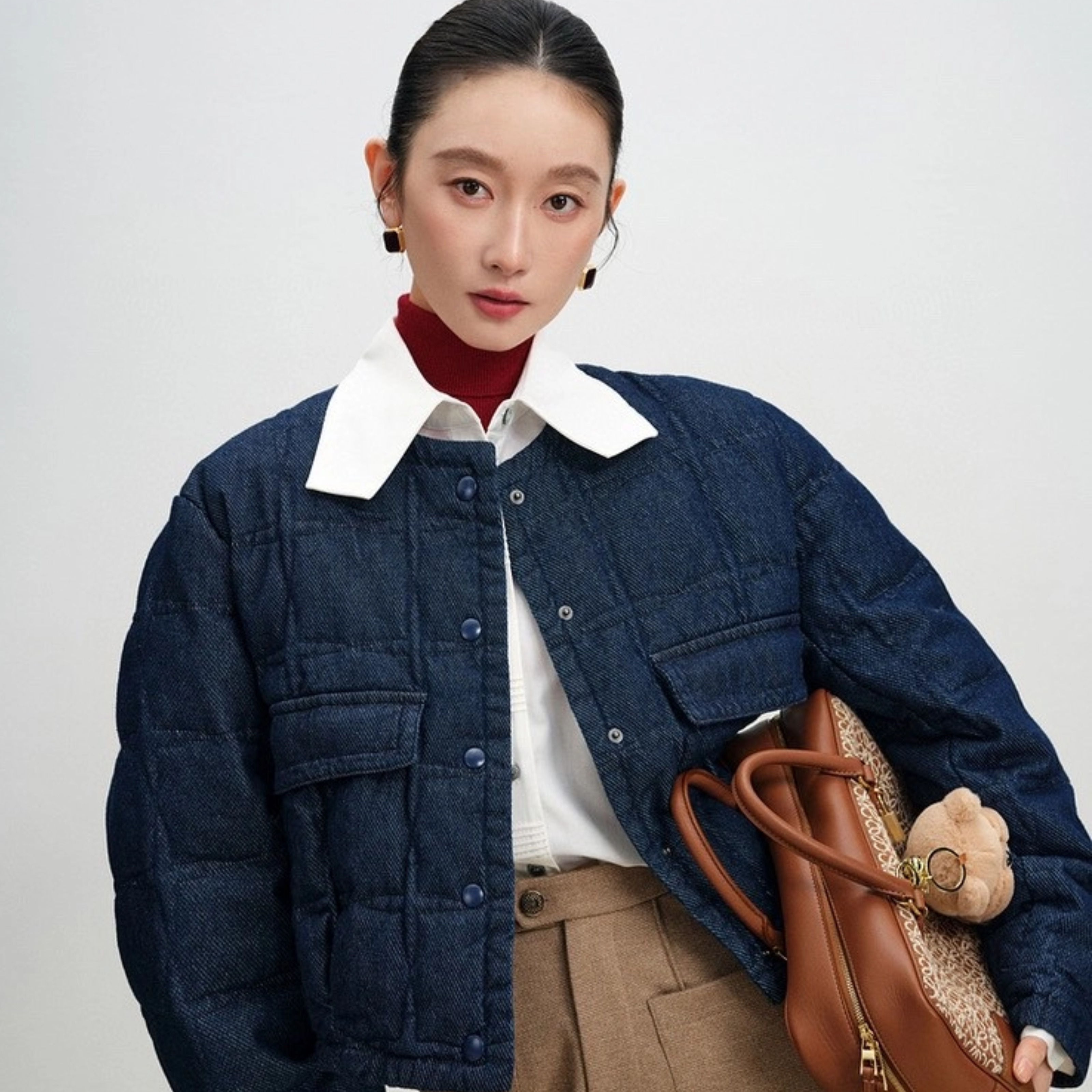 小香风设计感短款羽绒服